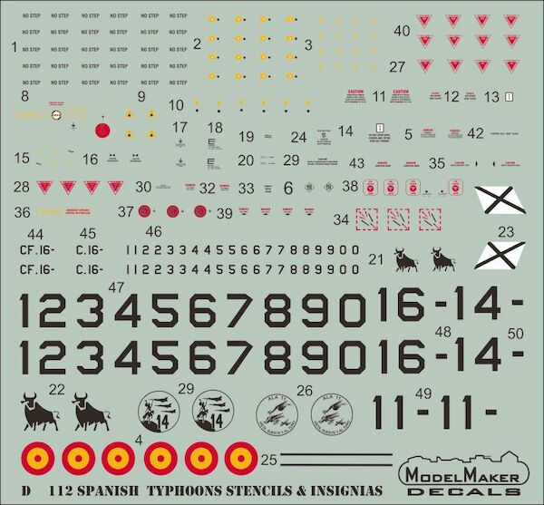 Spanish Typhoon Stencils and insignia MMD-72112