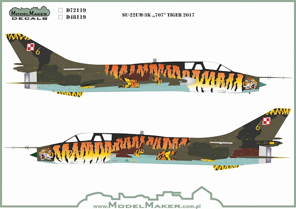 Sukhoi Su-22UM-3K  Fitter  '707 Tiger 2017'  MMD-72119