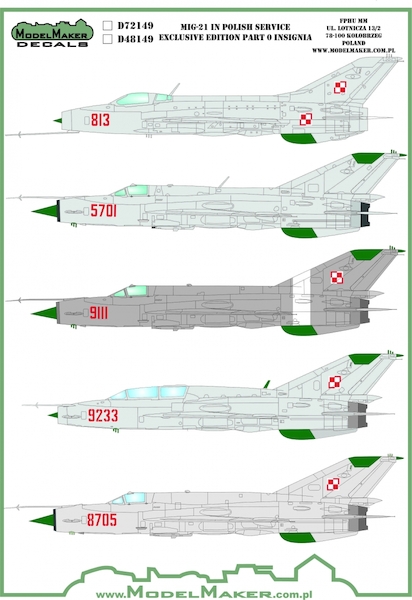 Mikoyan MiG21 in Polish Service, exclusive part Insignia MMD-72149