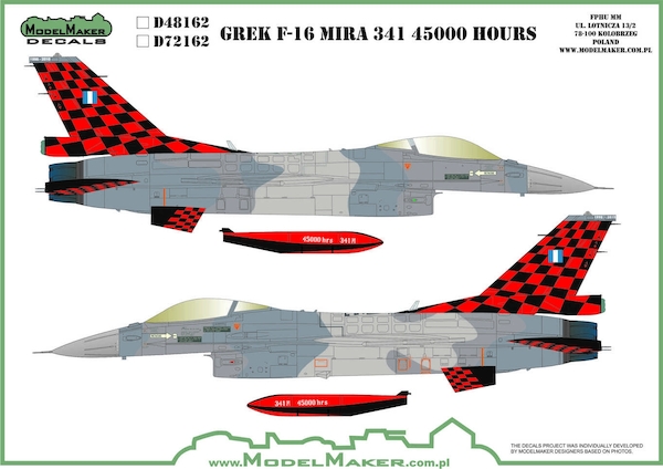 Greek F16 Stencils and Insignia plus markings for MIRA 341 45000 Hours  MMD-72162