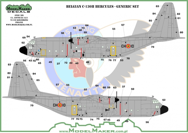 Belgian C130 Hercules  Insignias and Stencils Generic Set  MMD-72189