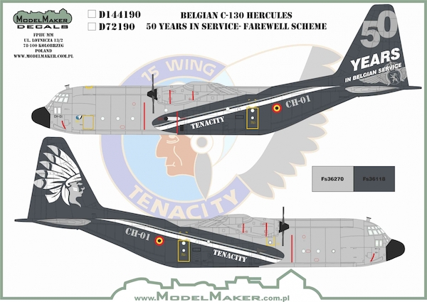 Belgian C130H Hercules 50 years in service - farewell scheme  MMD-72190