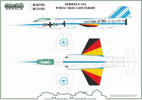 F104G Starfighter (Luftwaffe WTD61 98/04 Last Flight) MMD-72195