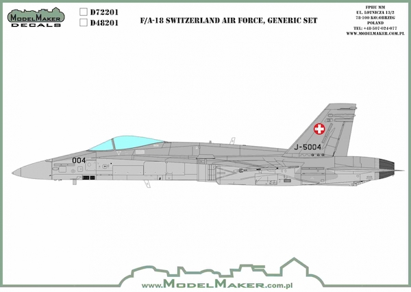 F/A18A Hornet Swiss AF Generic set MMD-72201