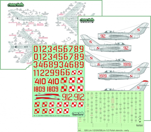 MiG15 in Polish service =m early stencils  MMD-CS48002