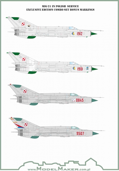 Mikoyan MiG21 Fishbed in Polish Service Exclusive Edition combo set MMD-CS72001