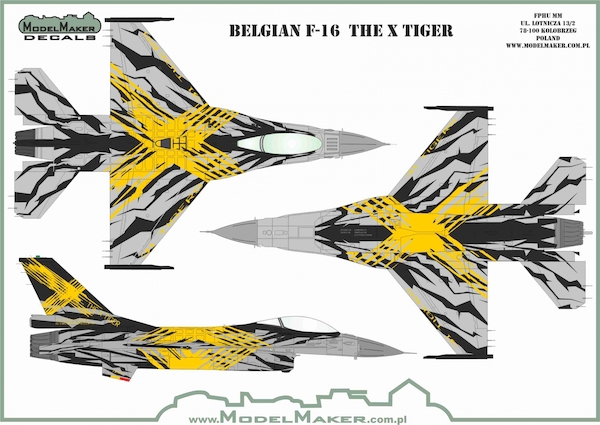 Belgian F16, the X Tiger decals and mask set  MMD-M32179