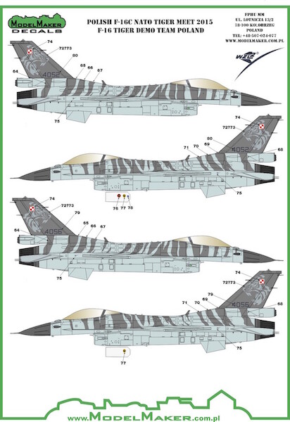 F16C Fighting Falcon (Polish AF NATO Tiger meet 2015, Tiger demo team) Masking fpoil  MMD-M48061