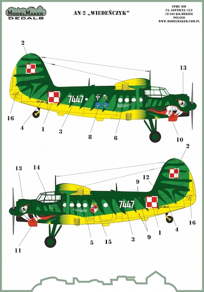 Antonov An2 "Wiede?czyk" Polish AF Now Witrh Painting Mask  MMD-M48115