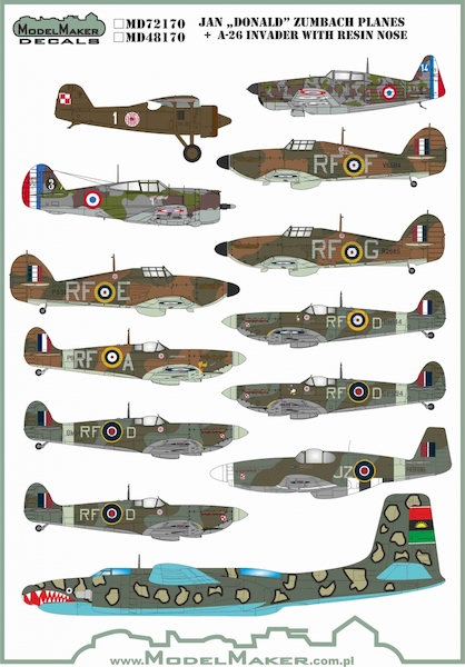 Jan 'Donald' Zumbach planes with Resin nose for Biafran A26 MMD-M48170