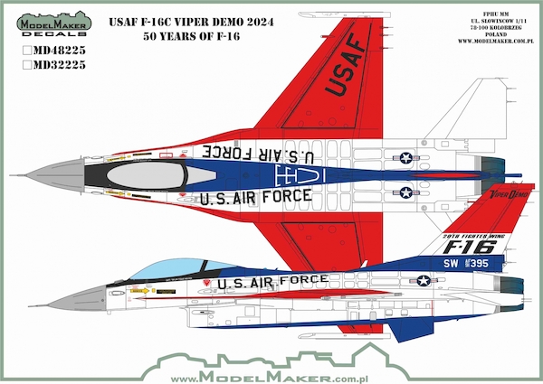 USAF F-16C Viper Demo 2024 50 Years of F-16 Masks set  MMD-M48225
