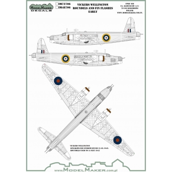 Vickers Wellington Roundels and fin flashes - Early MMD-M48706