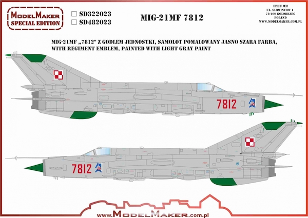 Mikoyan MiG21MF ("7812" Polish Air Force) MMD-SD322023