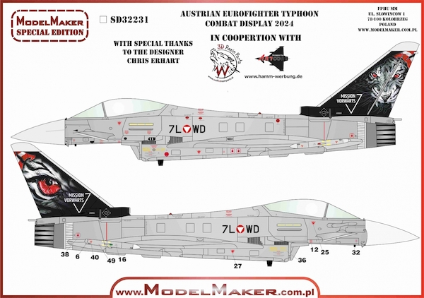 Austrian Eurofighter Typhoon Combat display 2024 (For Revell kit) MMD-SD32231