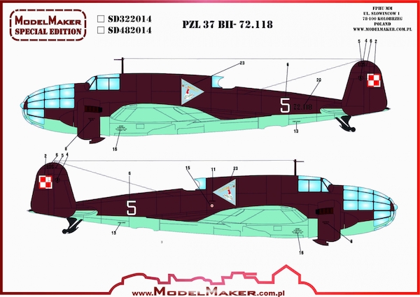 PZL 37B Los (BH72.118 Polish Air Force) MMD-SD722014