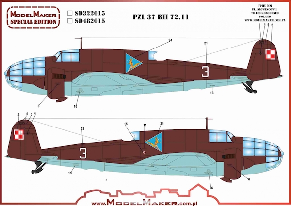PZL 37B Los (BH72.11 Polish Air Force) MMD-SD722015