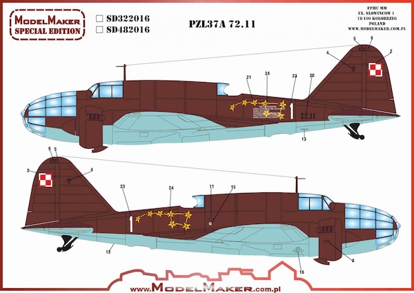 PZL 37A Los (BH72.11 Polish Air Force) MMD-SD722016