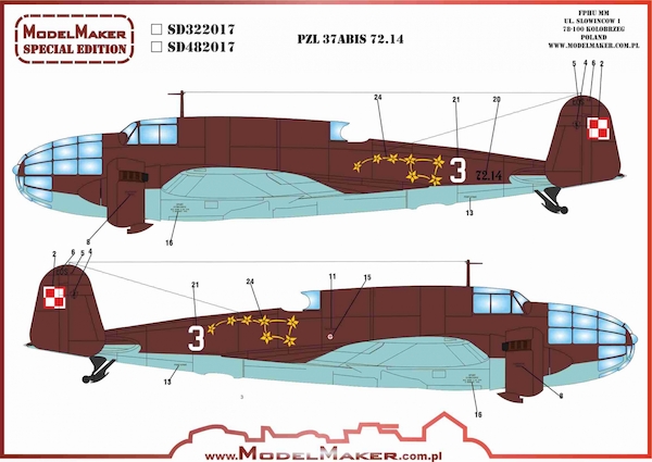 PZL 37A-Bis Los (BH72.14 Polish Air Force) MMD-SD722017