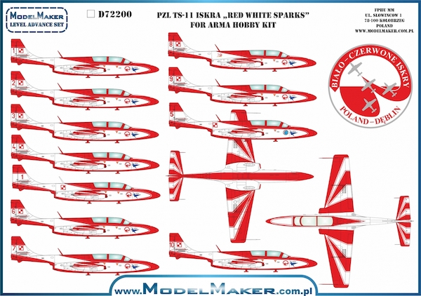 PZL TS11 iskra "Red White Sparks" for Arma kit MMD-YMD48200