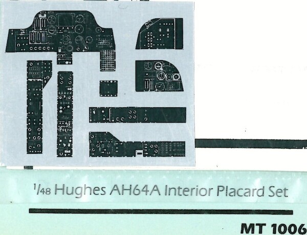 Hughes AH64A Apache Interior Placard set  MT1006