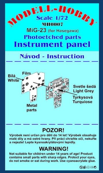 Mikoyan MiG23 (Hasegawa) instrument panel  k72907