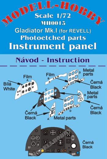 Gladiator MK1 instrument panel (Matchbox/Revell)  K72915