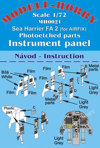 Sea Harrier FA2 instrument panel (Italeri) K72921