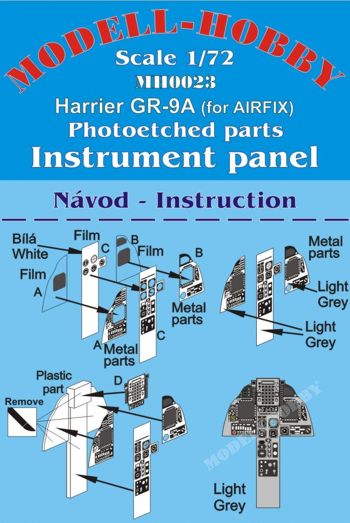 Harrier GR9A instrument panel (Airfix) k72923