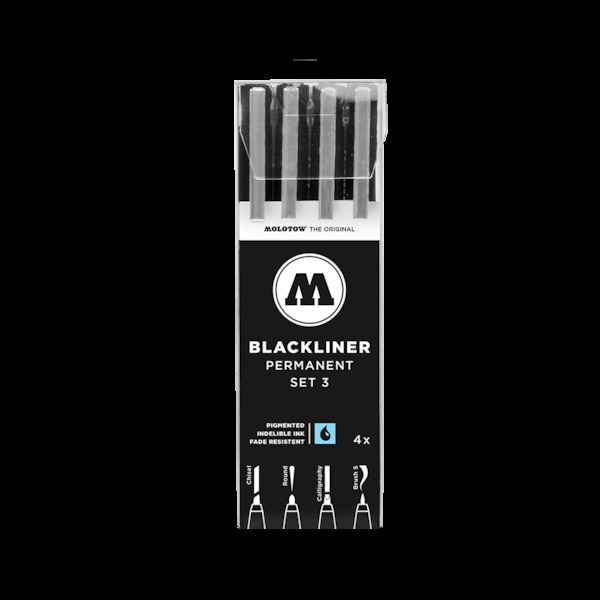 Molotow Blackliner Set 3 (Chisel, Round, Calligraphy, Brush) 200-494