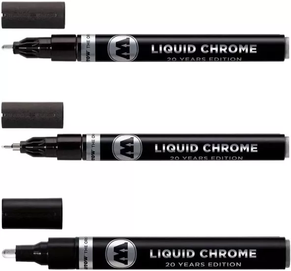 Molotow Liquid Crome pumpmarker set 1,0mm, 2,0 mm and 4,0mm tip 703.113