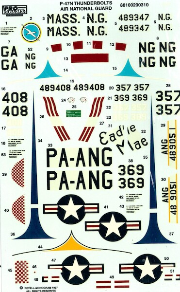 Republic P47N Thunderbolt (US-ANG, Georgia 128FS, Massachusetts 101FS, Pennsylvania 147FS)  MG88-1002