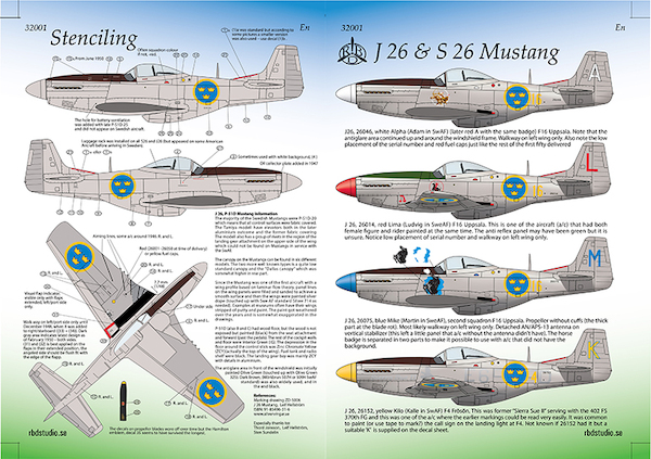 North American J26 & S26 (P51D) Mustang (Swedish AF) 32001