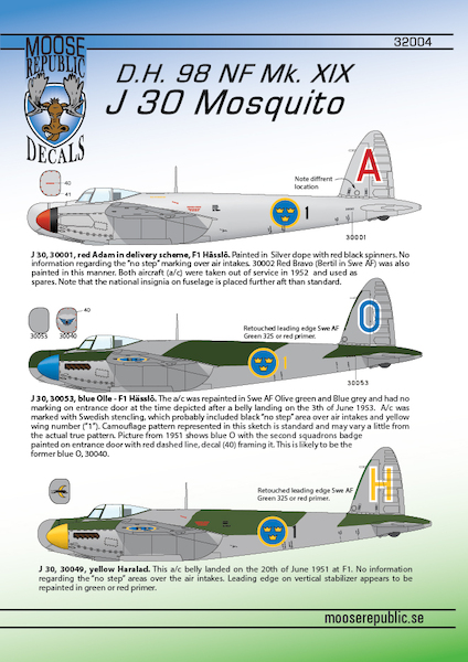 DH98 Mosquito NF MkXIX (J30) in Swedish Air Force  32004