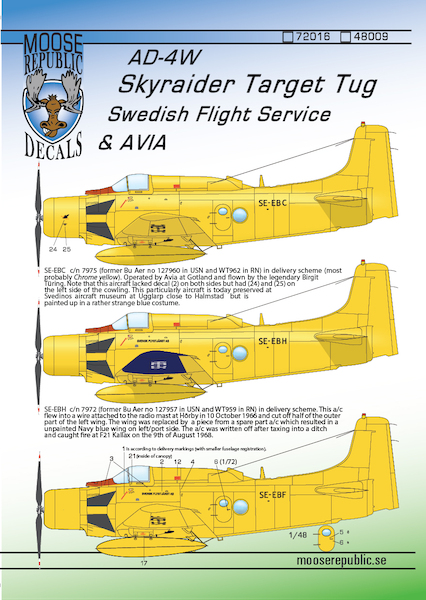 AD4W Skyraider Target tug in Swedish flight service 48009