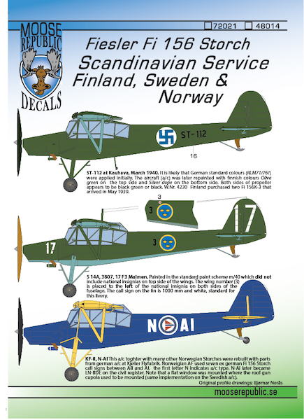 Fieseler Fi156 Storch in Scandinavian Service (Finland, Sweden, Norway)  48014