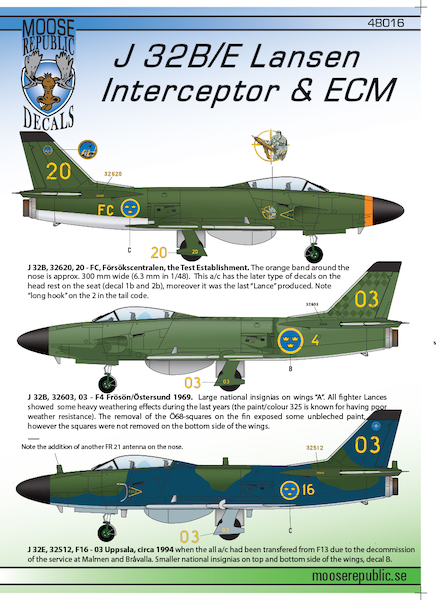 SAAB J32B/E Lansen Interceptor & ECM 48016