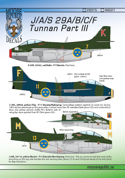 SAAB J29A/B/C/F Green Tunnan part 3 48021