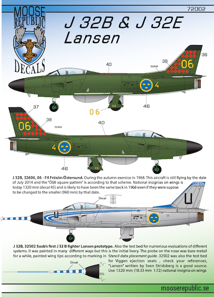 SAAB J32B and J32E Lansen 72002