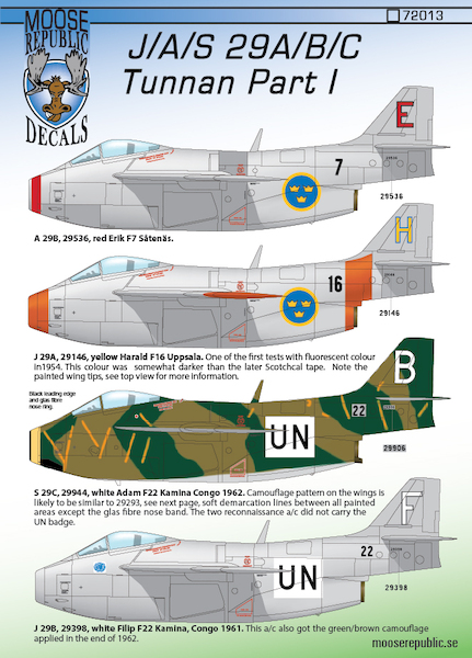 SAAB J/A/S29A/B/S Tunnan part 1 72013