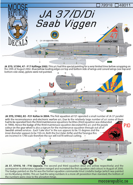 SAAB JA37/D/Di Viggen 72018