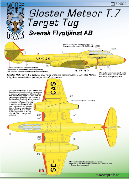Gloster Meteor T7 Target Tug (Svensk Flygjnsk AB)  72023