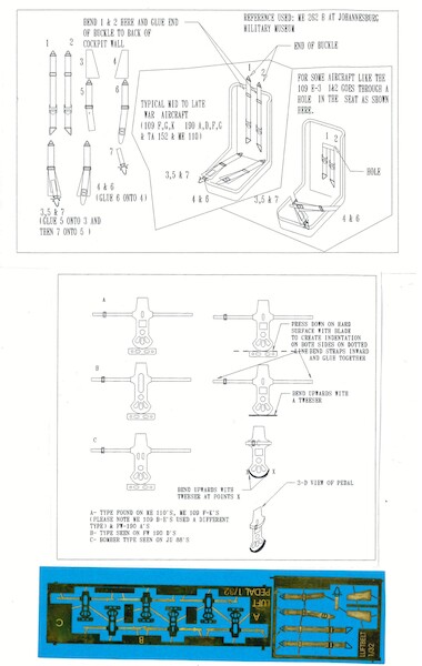 Luftwaffe WWII Fighter harness Buckles & Rudder Pedals  ARANID 3201