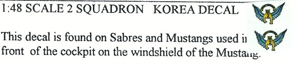 SAAF 2 squadron badge used in Korea on P51D`s and F86F`s ARANID D4802