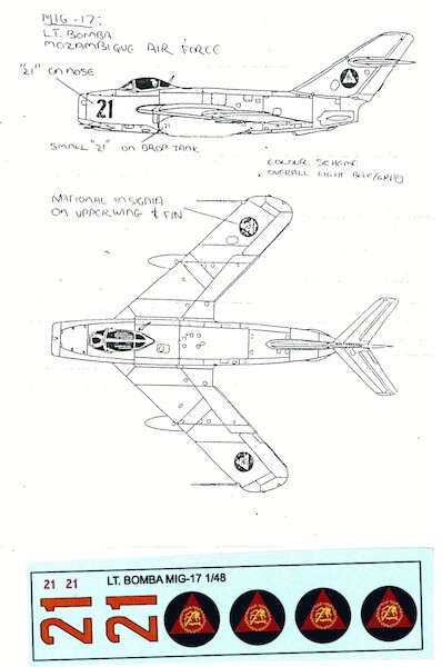 Mig 17F Fresco  (lt Bomba, Mozambique AF)  ARANID D4843
