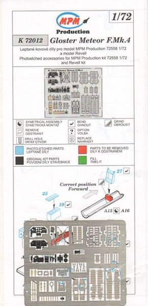 Gloster Meteor F.Mk4 Detail set (MPM) MPM-K72012