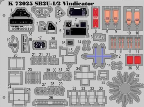 Vought SB2U-3 Vindicator Detail set MPM-K72024