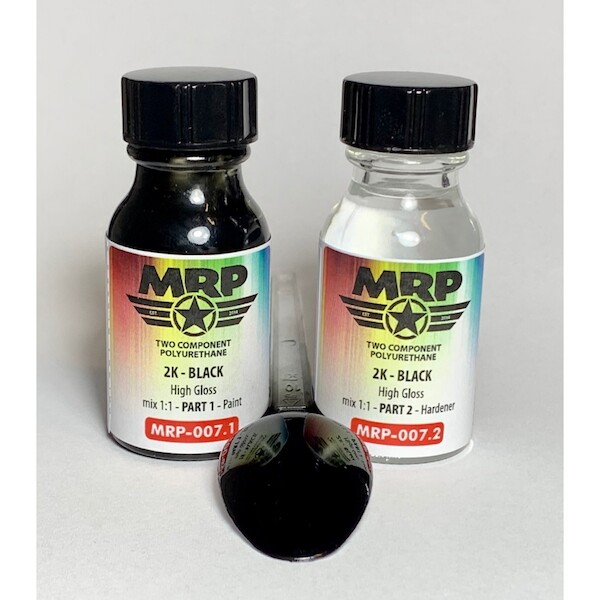 2 component High Gloss Black Polyurethane paint (2x 15ml Bottles) MRP-007