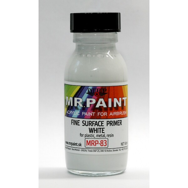 MR. Paint Fine surface Primer for Plastic, Metal, Wood and Resin - White mrp-LPW