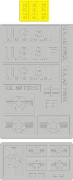 Cessna L-19/O-1 Bird Dog USAF Markings EXPERT Airbrush Masks (Roden)  NWAM0093