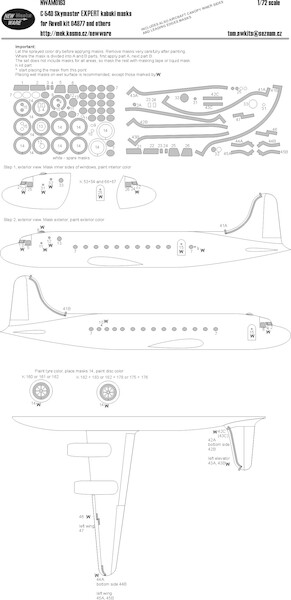 Douglas C54D Skymaster Airbrush Masks - EXPERT- (Revell) NWAM0163